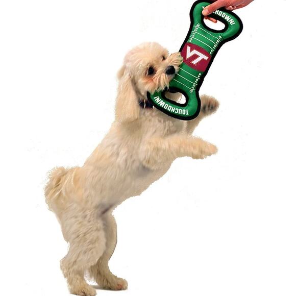 Pets First NCAA Virginia Tech Field Dog Toy – Licensed Canvas Tug & Squeaker - Picture 5 of 5